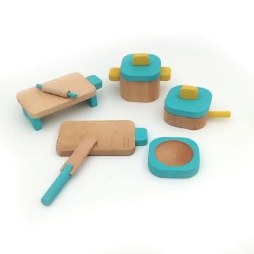 Ahşap Minyatür Tencere Hamur Seti 7 Parça