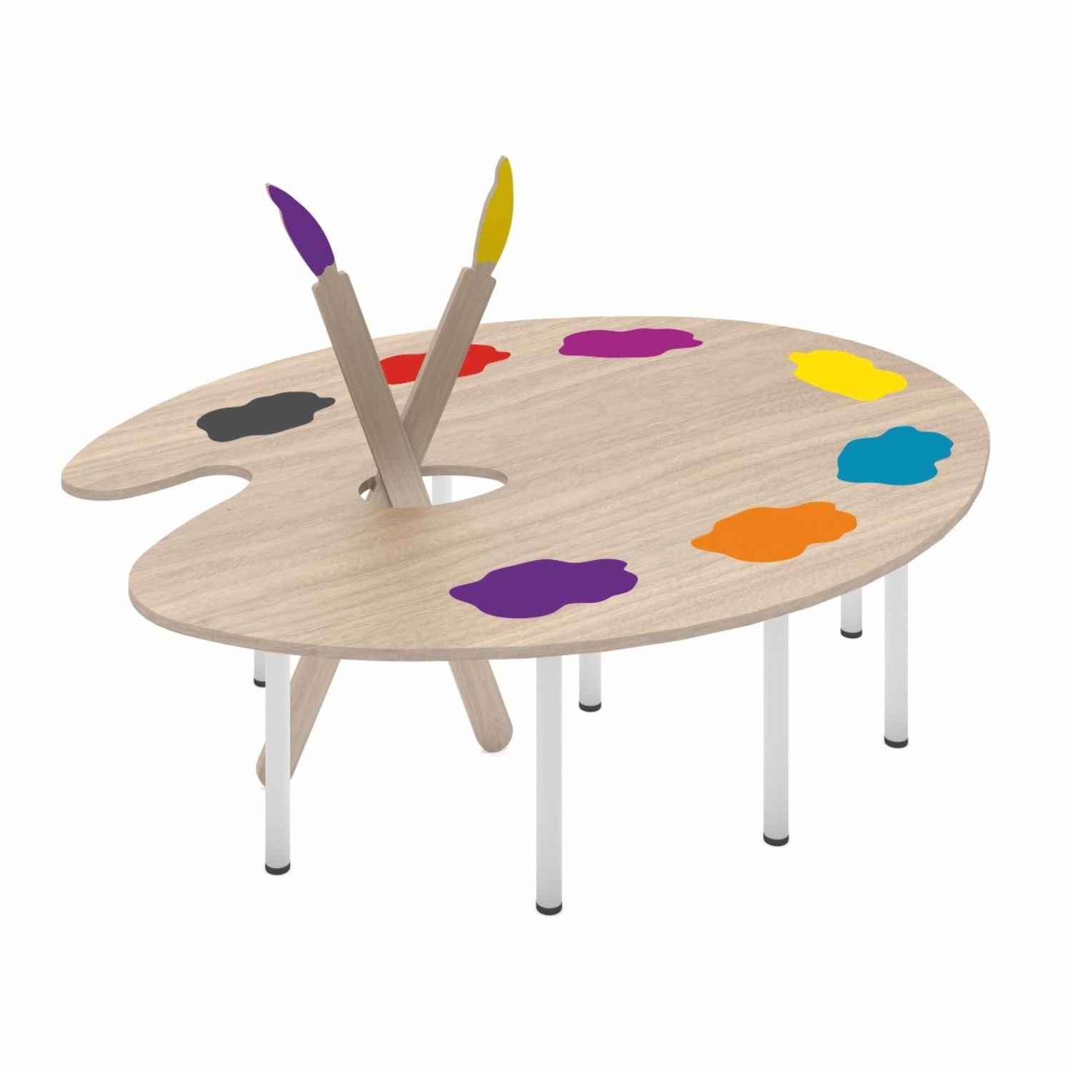 Palet Resim Sınıf Masası